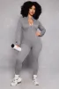 Plus Size Half Zip Long Sleeve Catsuit sold by Rainbow