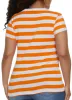 Plus Size Striped Crew Neck Tee sold by Rainbow