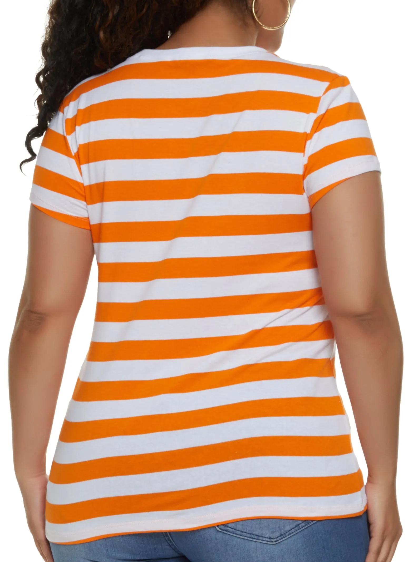 Plus Size Striped Crew Neck Tee sold by Rainbow product image thumbnail 2