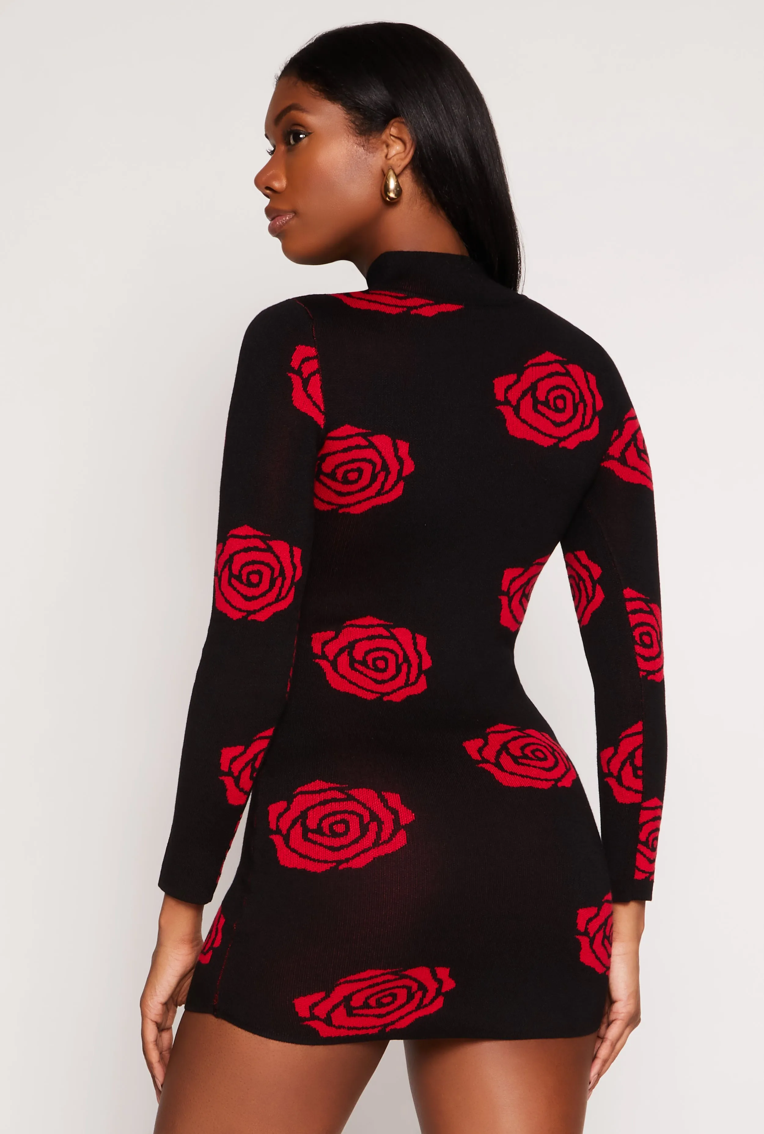 Rose Print Mini Sweater Dress sold by Rainbow product image thumbnail 3