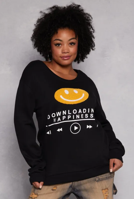 Plus Size Downloading Happiness Sweatshirt sold by Rainbow