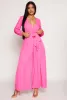 Pleated Wide Leg Faux Wrap Jumpsuit sold by Rainbow