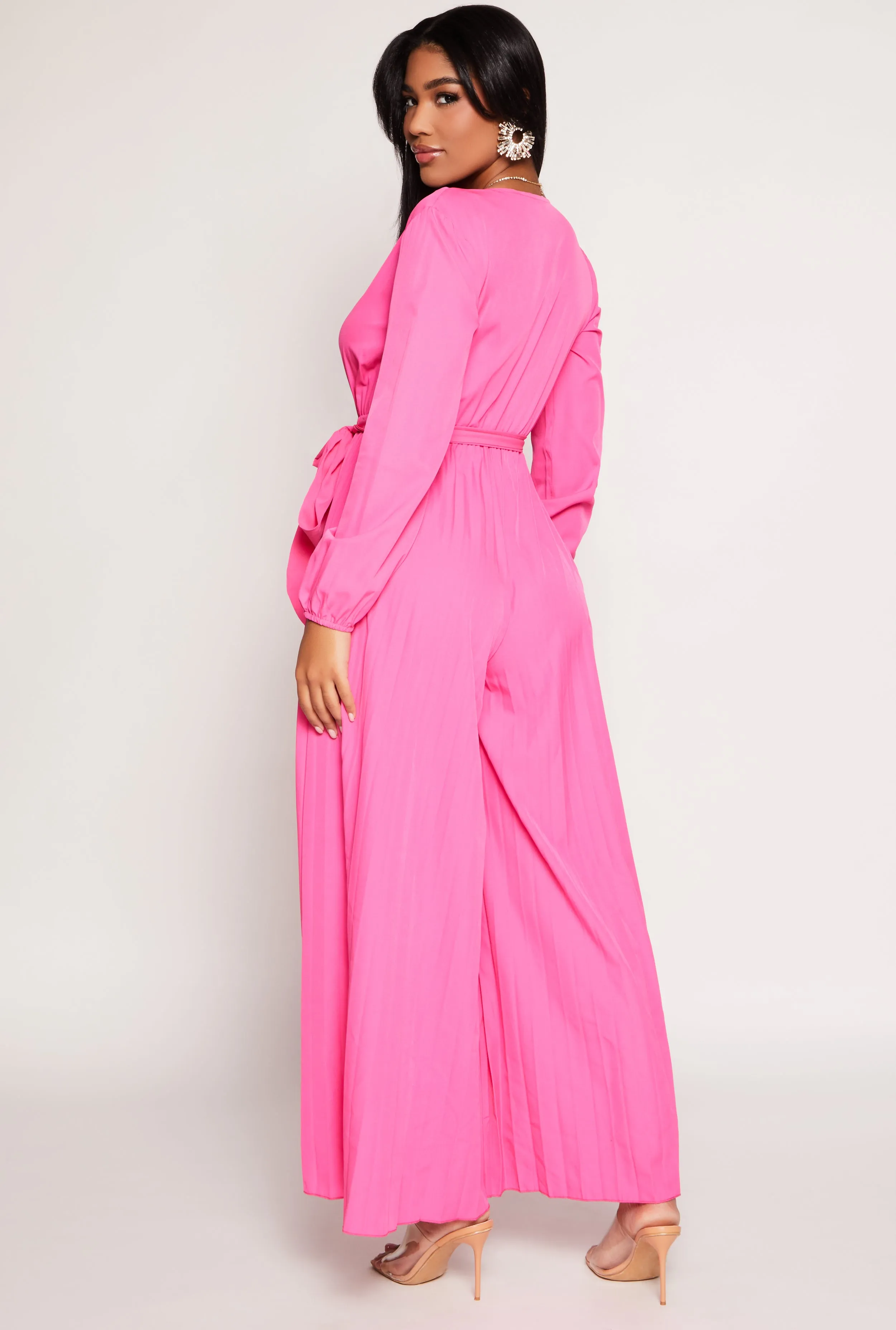 Pleated Wide Leg Faux Wrap Jumpsuit sold by Rainbow product image thumbnail 3