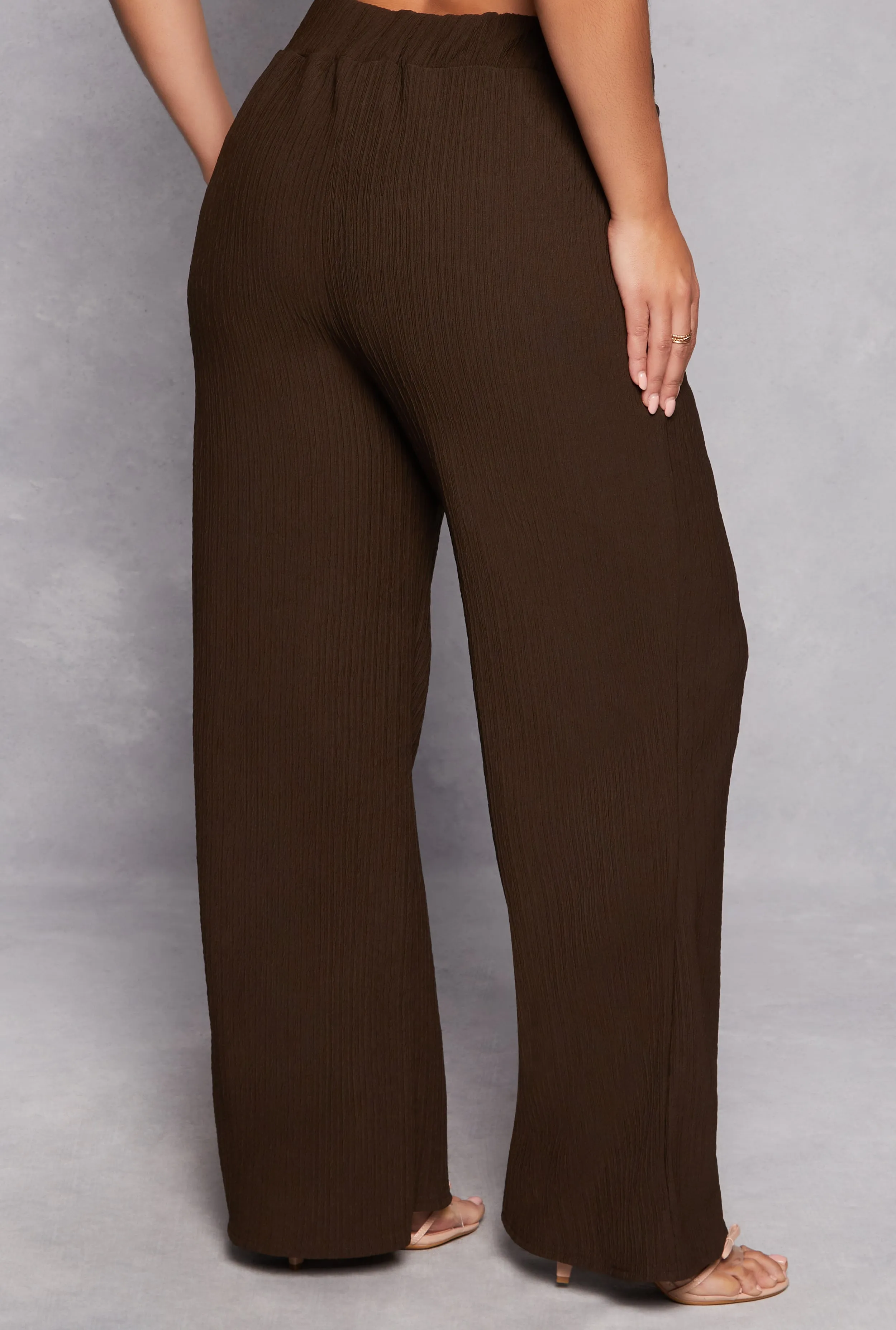 Plus Size Textured Knit Wide Leg Dress Pants sold by Rainbow product image thumbnail 3