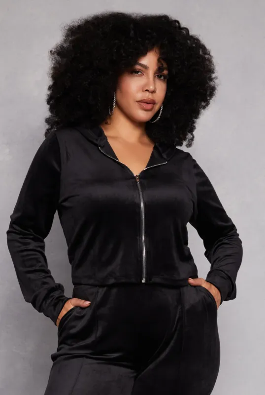 Plus Size Iris Velour Hooded Sweatshirt sold by Rainbow