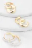 Rhinestone Studded Chunky Hoop Earring Trio sold by Rainbow