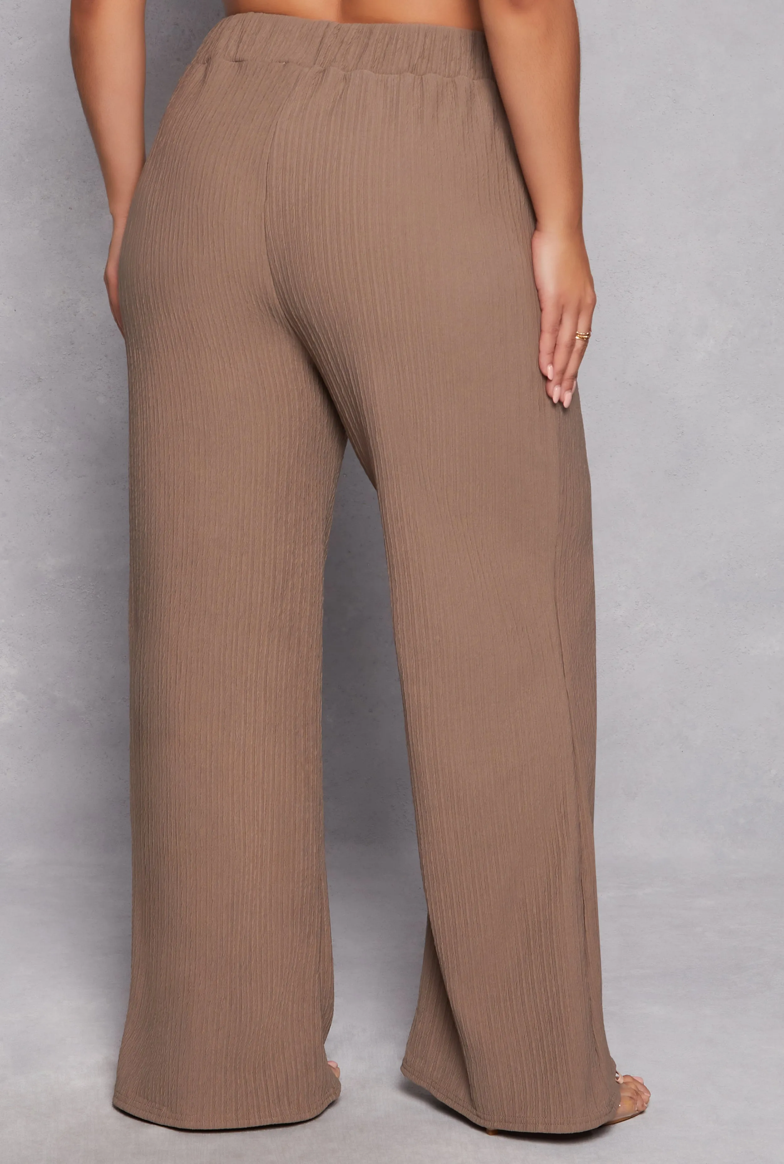 Plus Size Textured Knit Wide Leg Dress Pants sold by Rainbow product image thumbnail 3