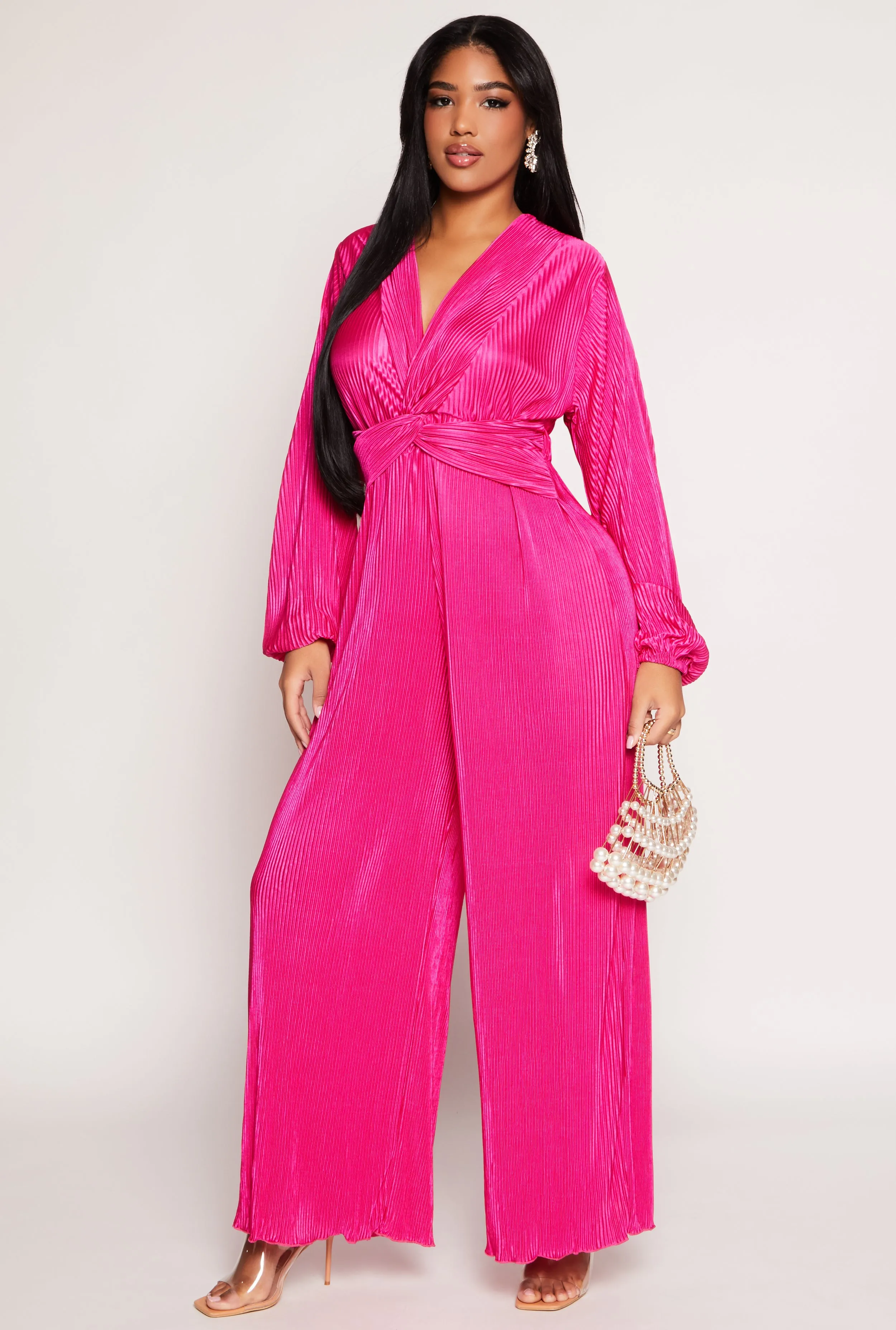 Plisse Twist Front Jumpsuit sold by Rainbow