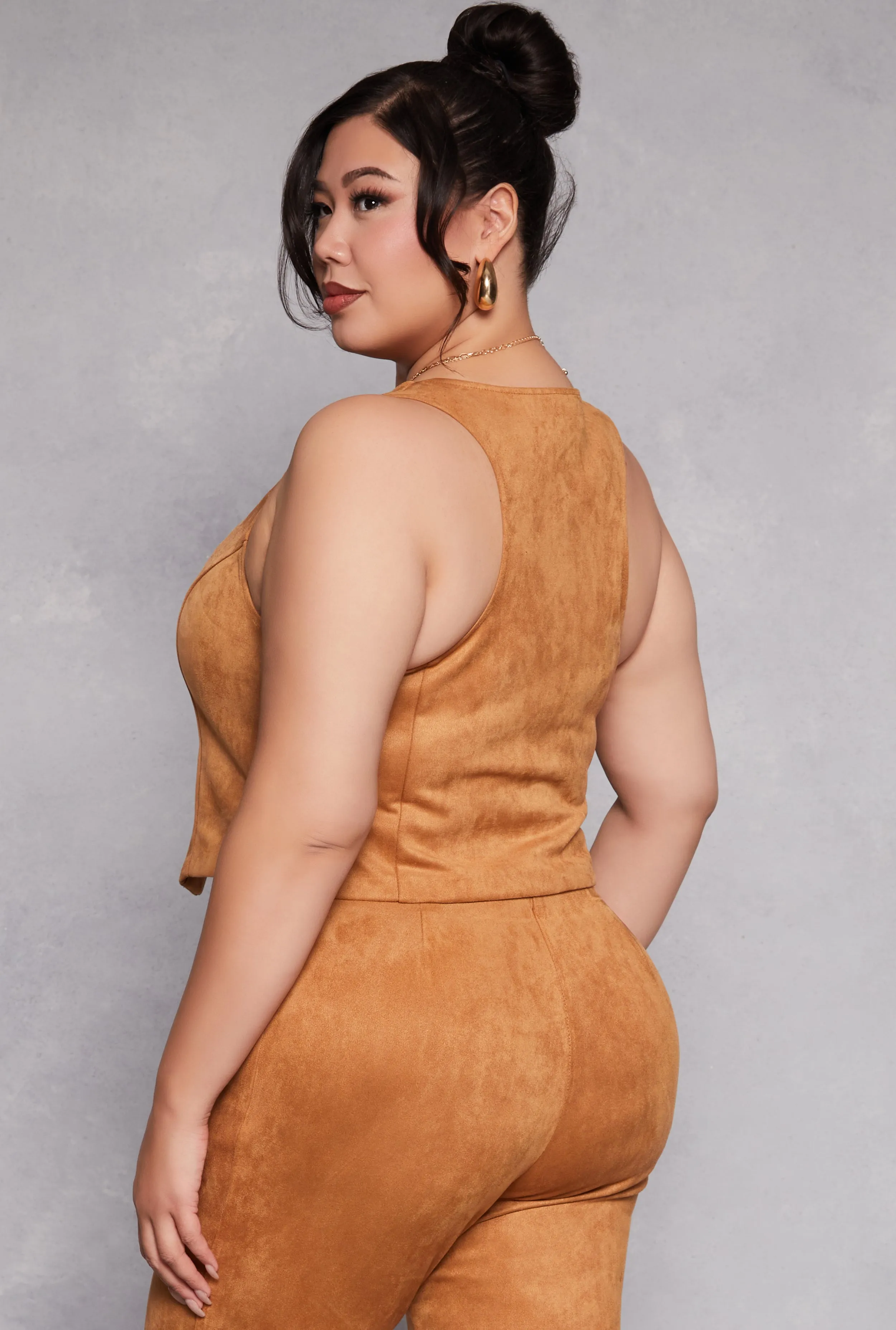 Plus Size Faux Suede Racerback Vest sold by Rainbow product image thumbnail 3