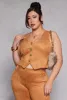 Plus Size Faux Suede Racerback Vest sold by Rainbow