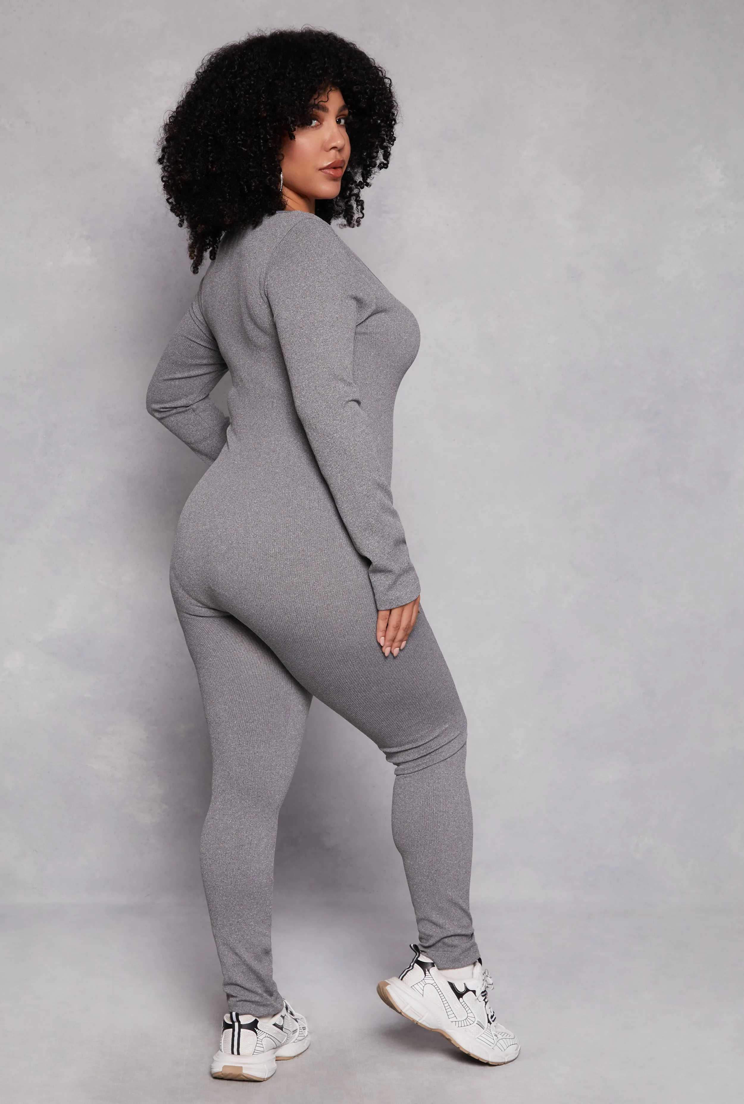 Plus Size Long Sleeve Half Zip Catsuit sold by Rainbow product image thumbnail 3