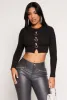 Rhinestone Heart Cut Out Crop Top sold by Rainbow