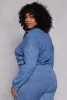 Plus Size Acid Wash Zip Front Top sold by Rainbow