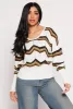Chevron Stripe Caged Back Sweater sold by Rainbow