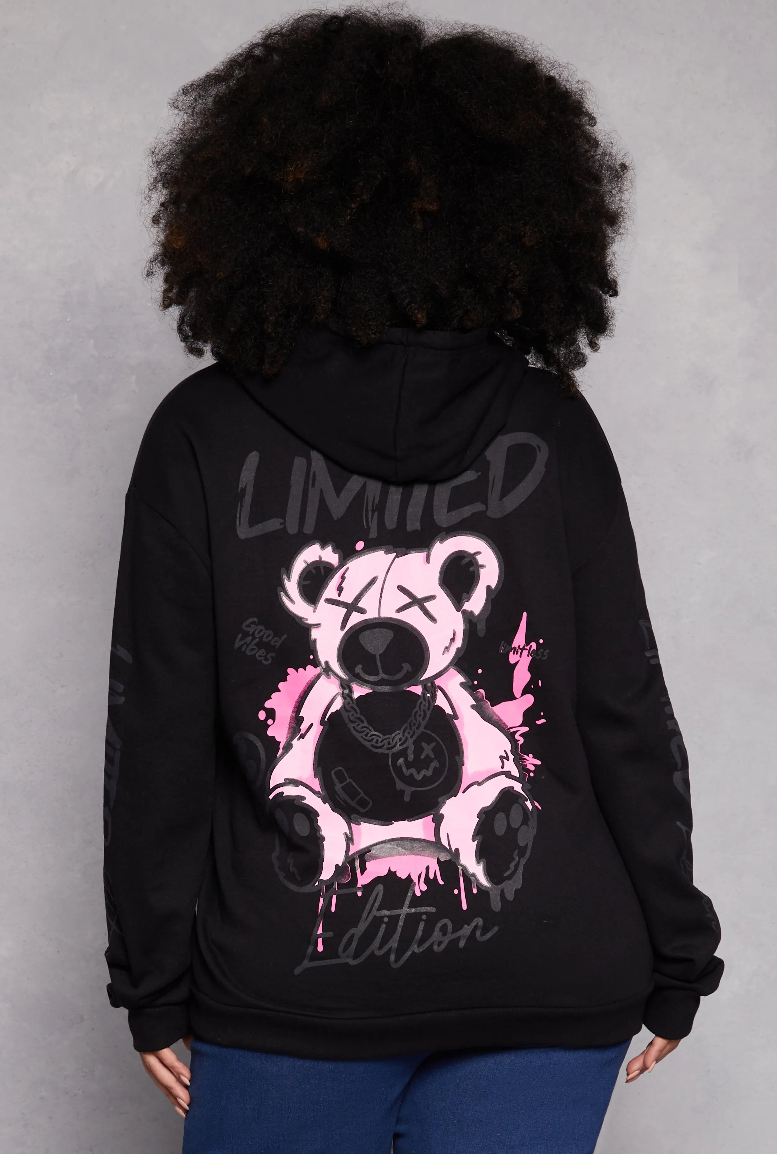 Plus Size Limited Edition Bear Graphic Hoodie sold by Rainbow product image thumbnail 3