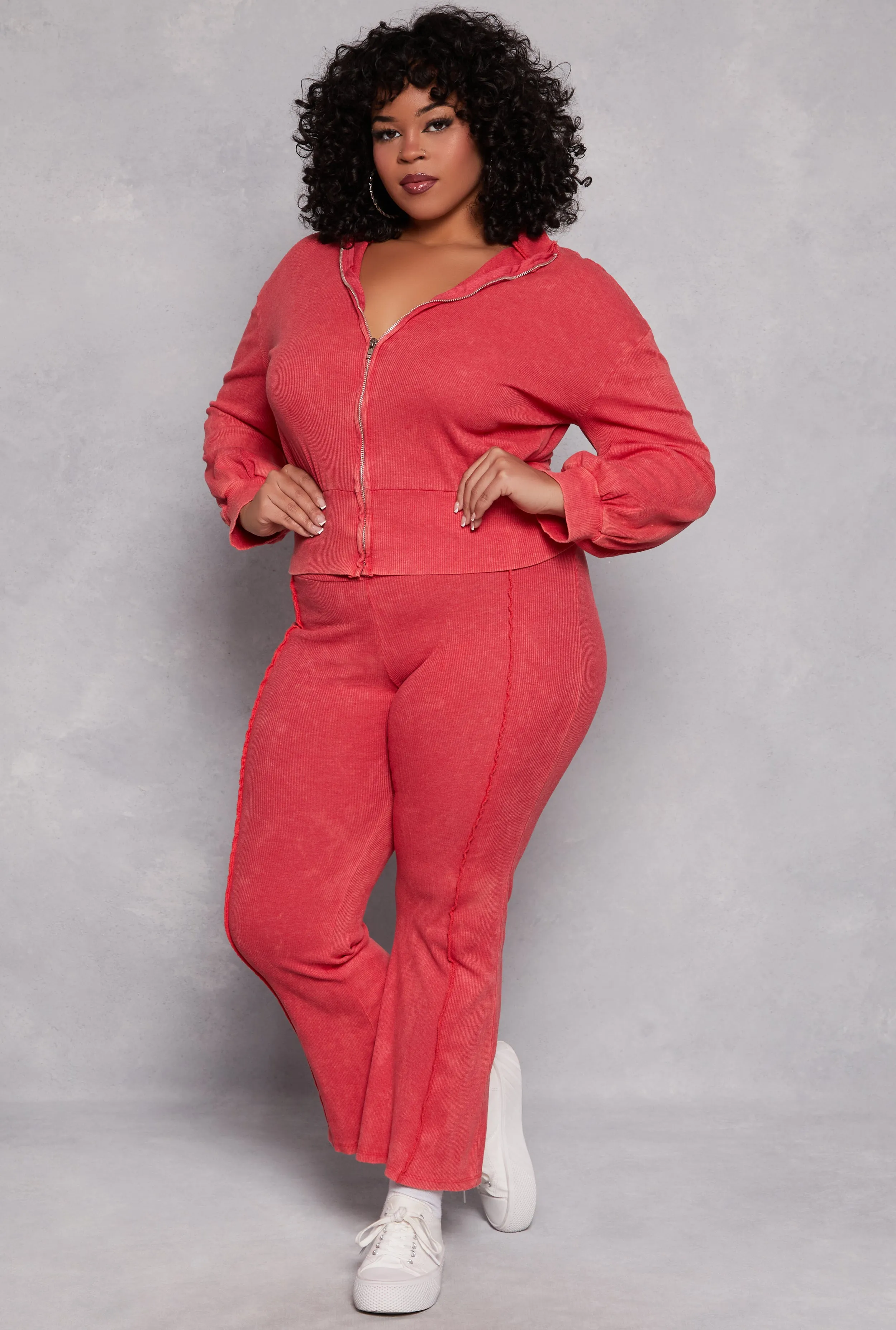 Plus Size Acid Wash Zip Front Top sold by Rainbow product image thumbnail 2