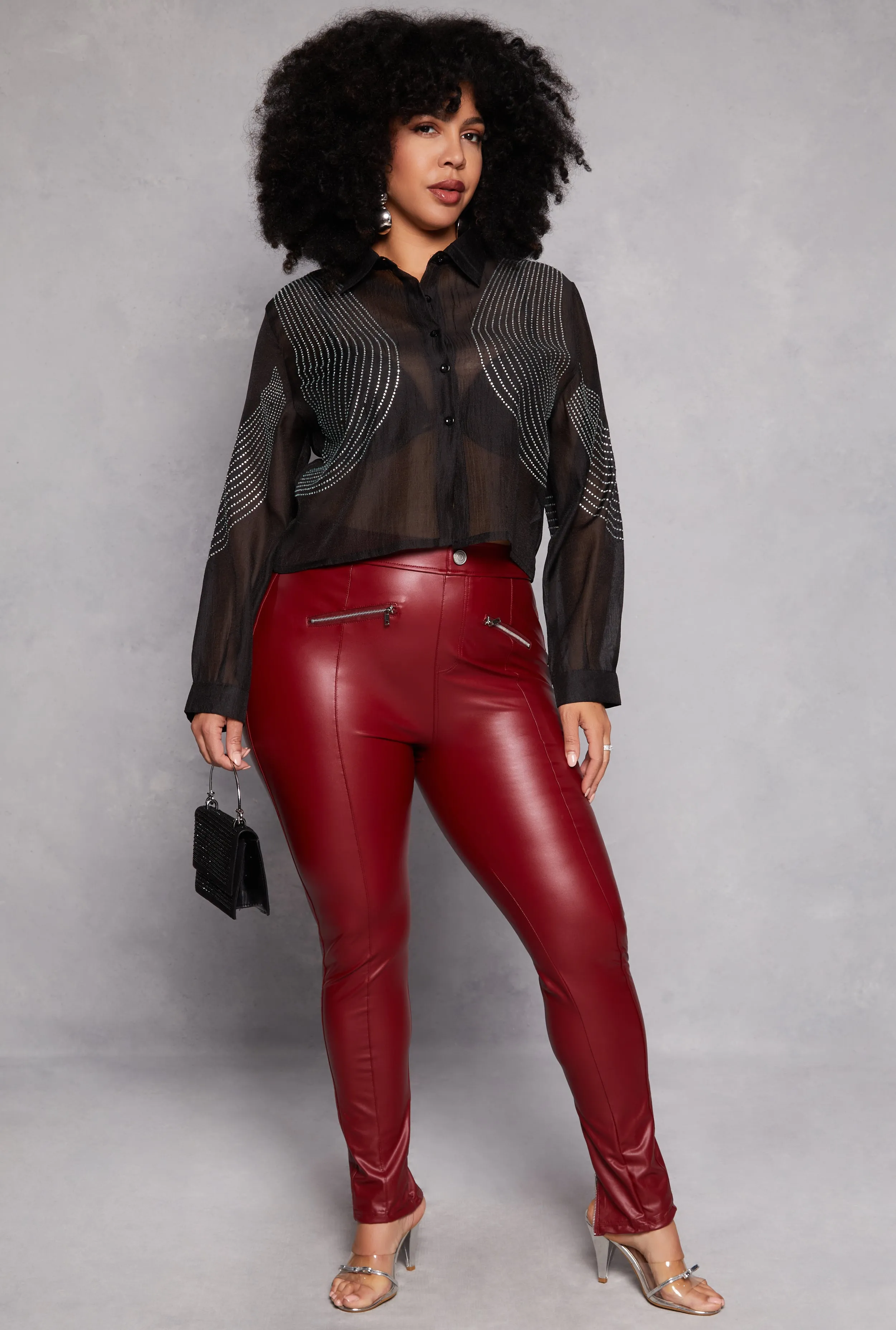 Plus Size Rhinestone Organza Top sold by Rainbow product image thumbnail 2