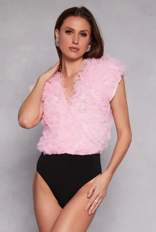 Ruffled Tulle Bodysuit sold by Rainbow