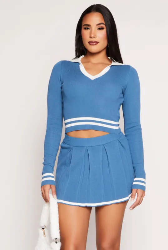 Daisy Varsity Stripe Detail Crop Top sold by Rainbow