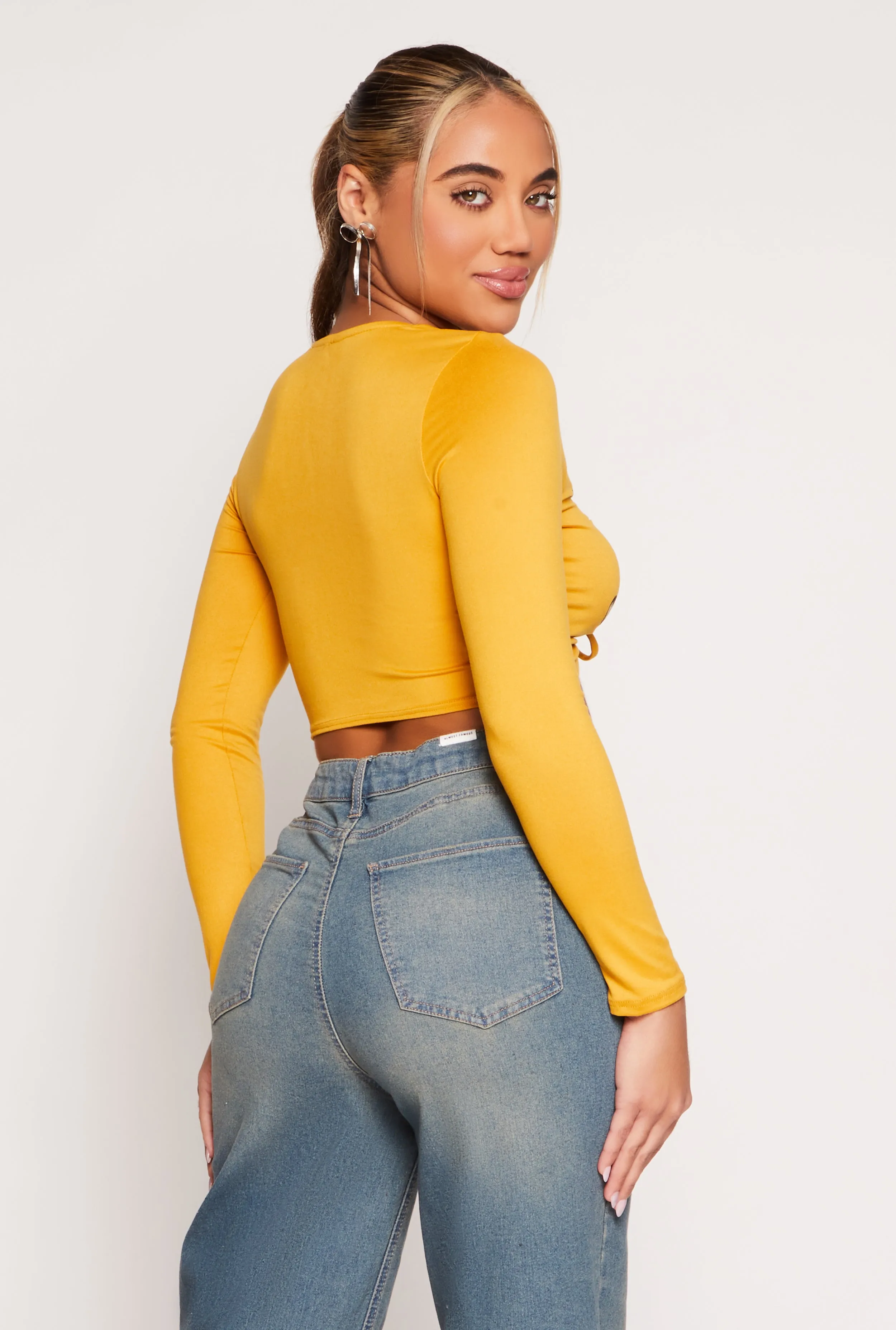 Graphic Double Tie Front Crop Top sold by Rainbow product image thumbnail 3