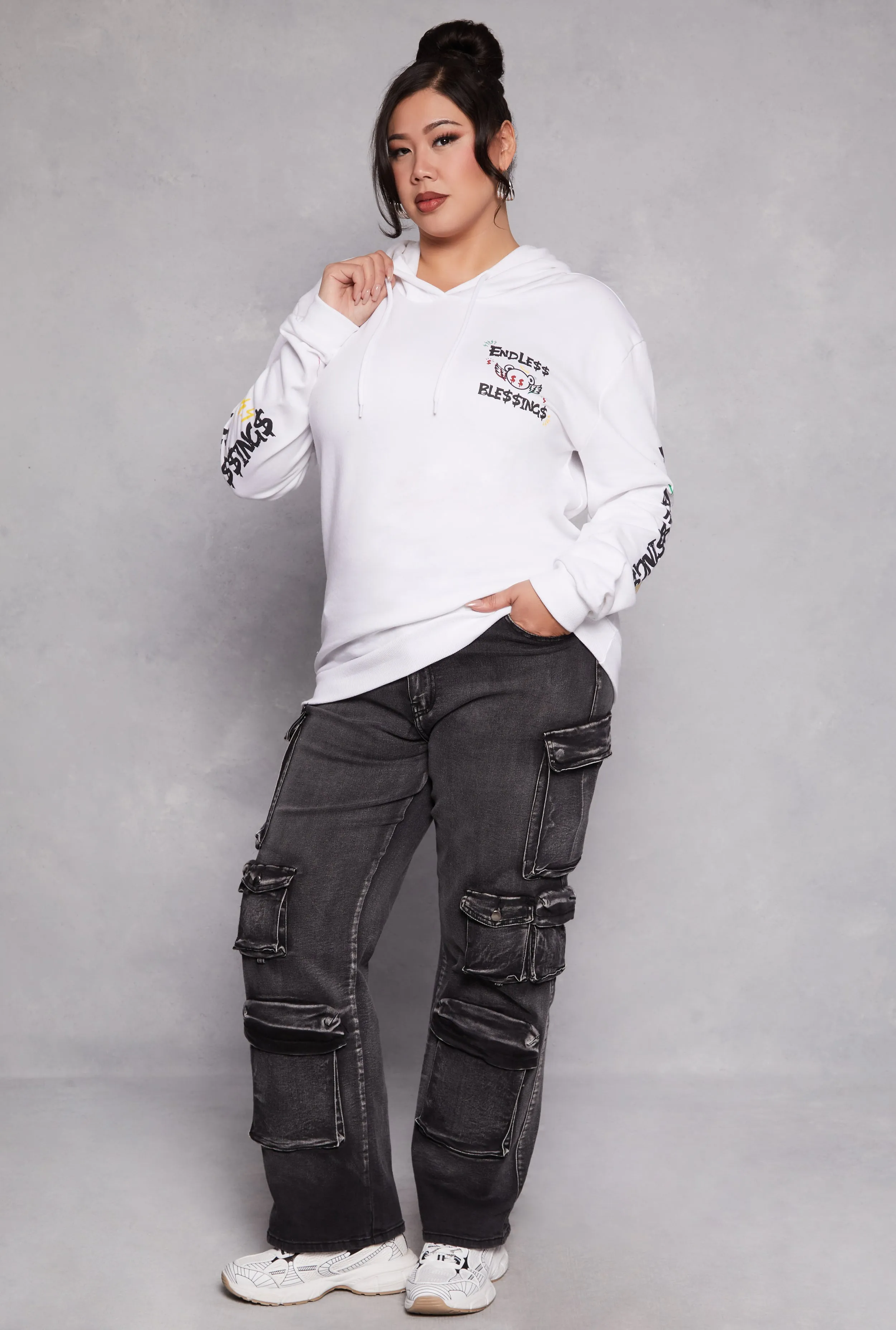 Plus Size Endless Blessings Graphic Pullover Hoodie sold by Rainbow product image thumbnail 2