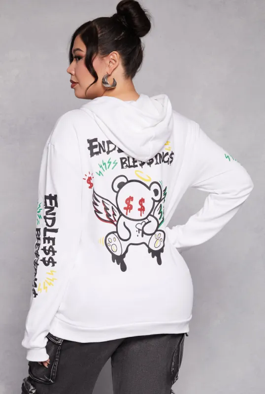 Plus Size Endless Blessings Graphic Pullover Hoodie sold by Rainbow