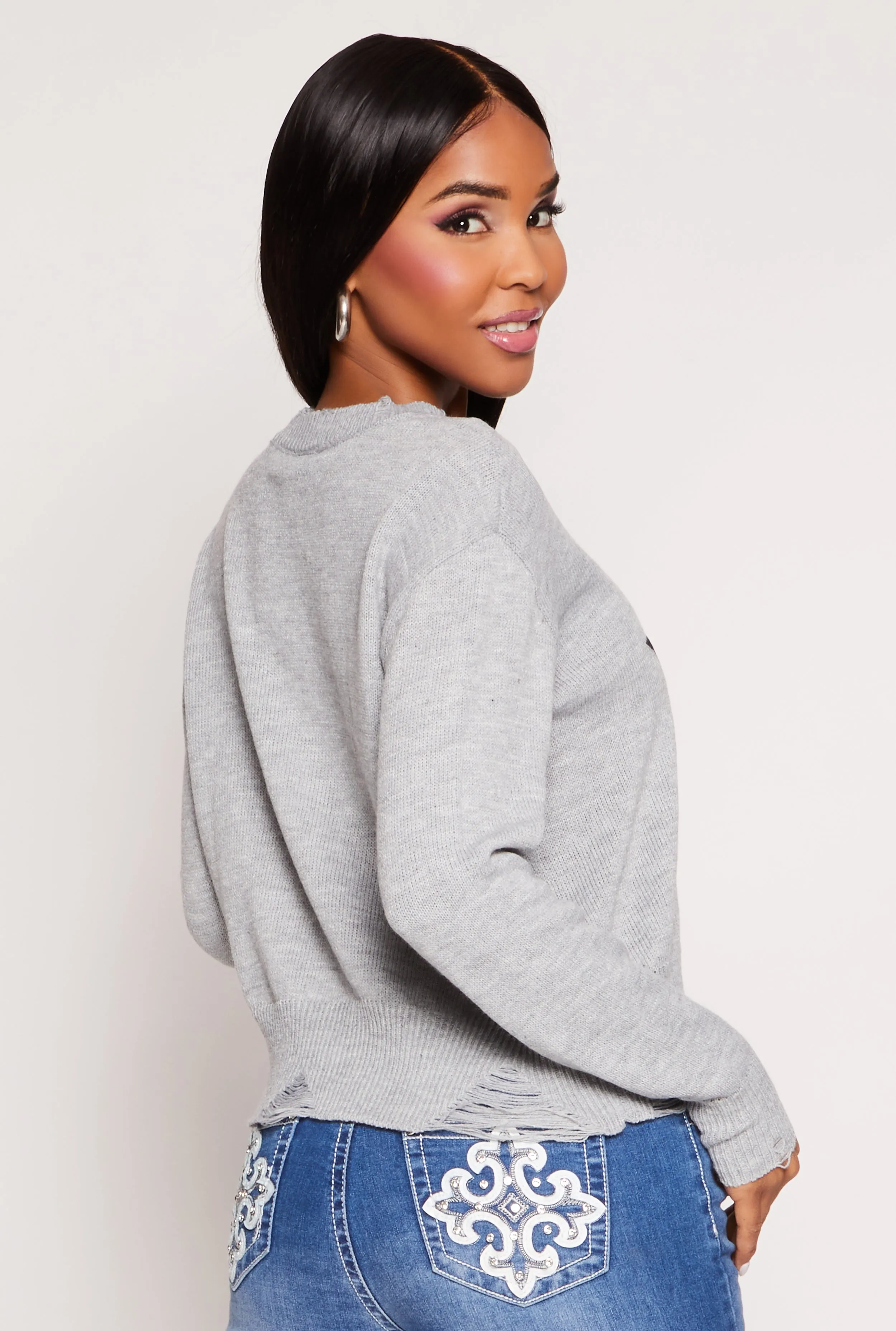 Distressed Star Graphic Crew Neck Top sold by Rainbow product image thumbnail 3