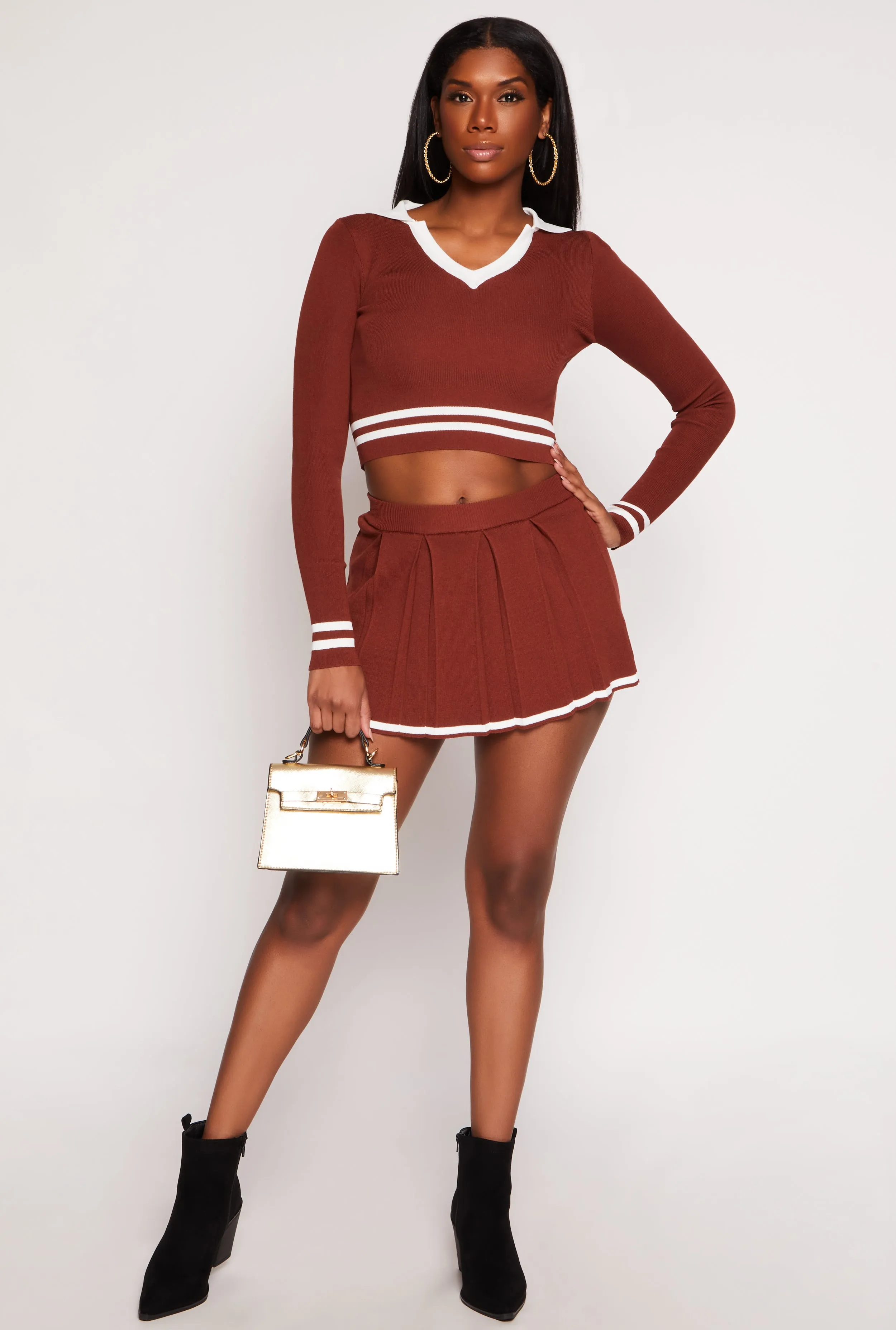 Daisy Varsity Stripe Detail Crop Top sold by Rainbow product image thumbnail 3