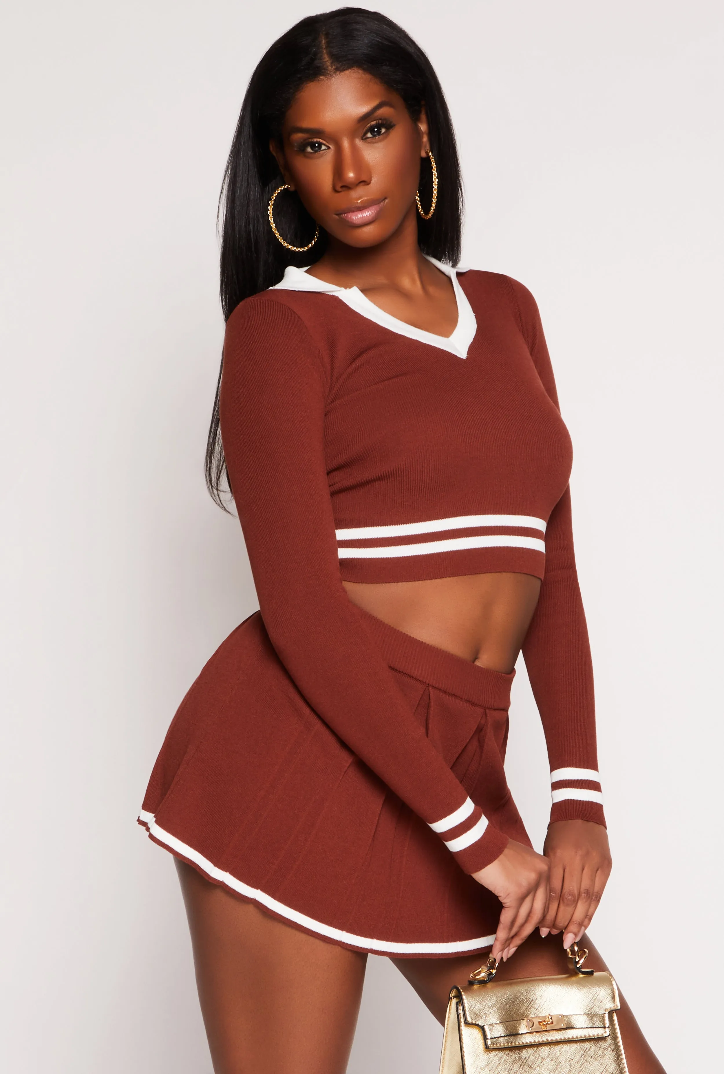 Daisy Varsity Stripe Detail Crop Top sold by Rainbow product image thumbnail 2
