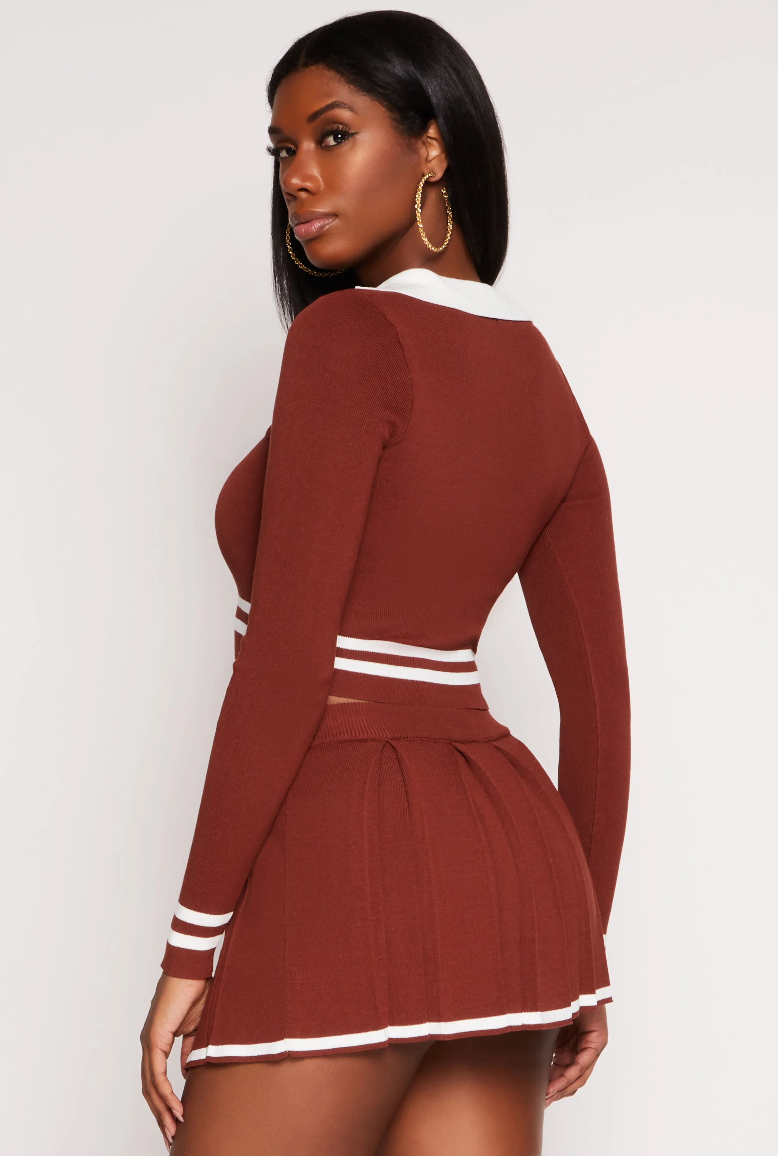 Daisy Varsity Stripe Detail Crop Top sold by Rainbow