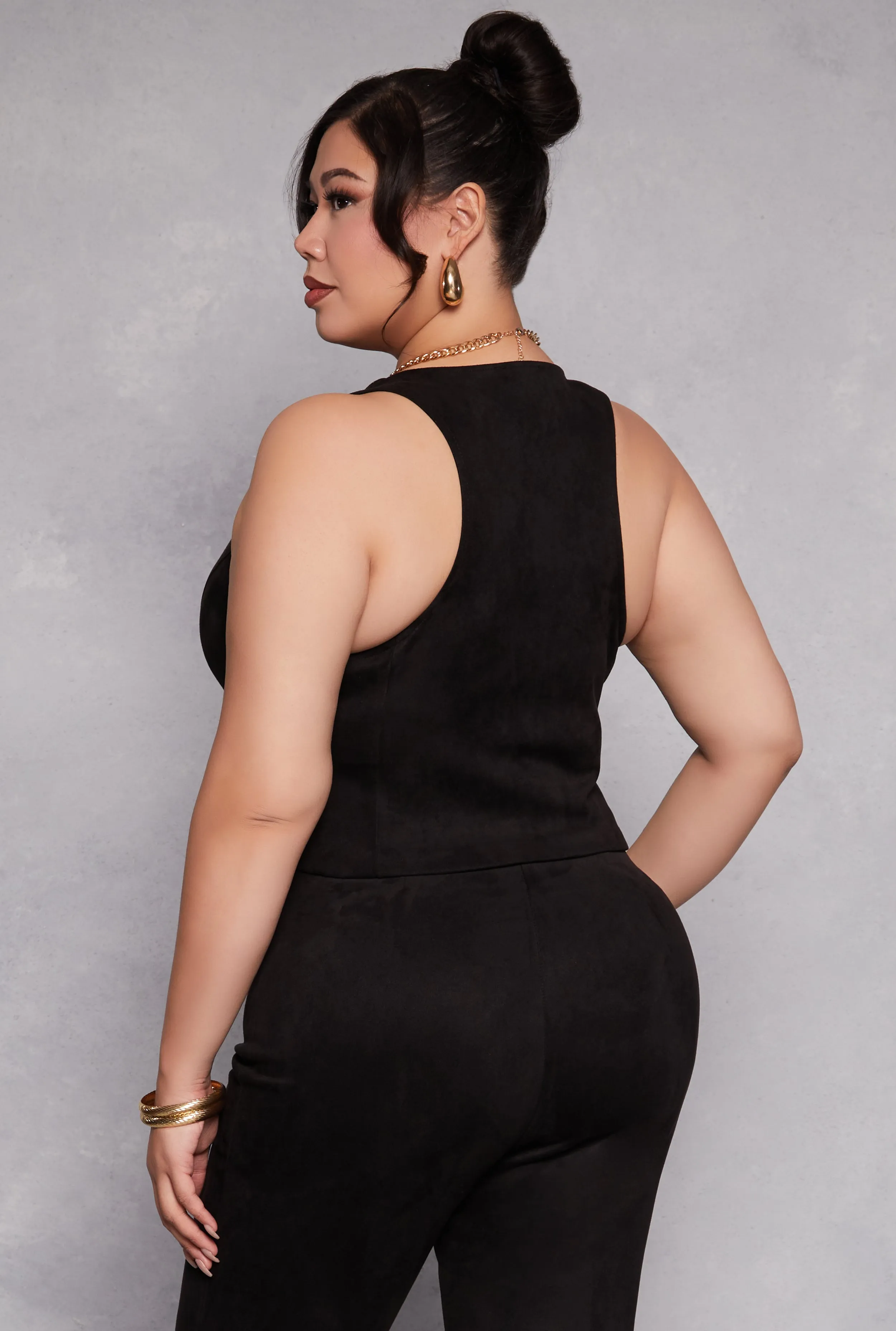 Plus Size Faux Suede Racerback Vest sold by Rainbow product image thumbnail 3
