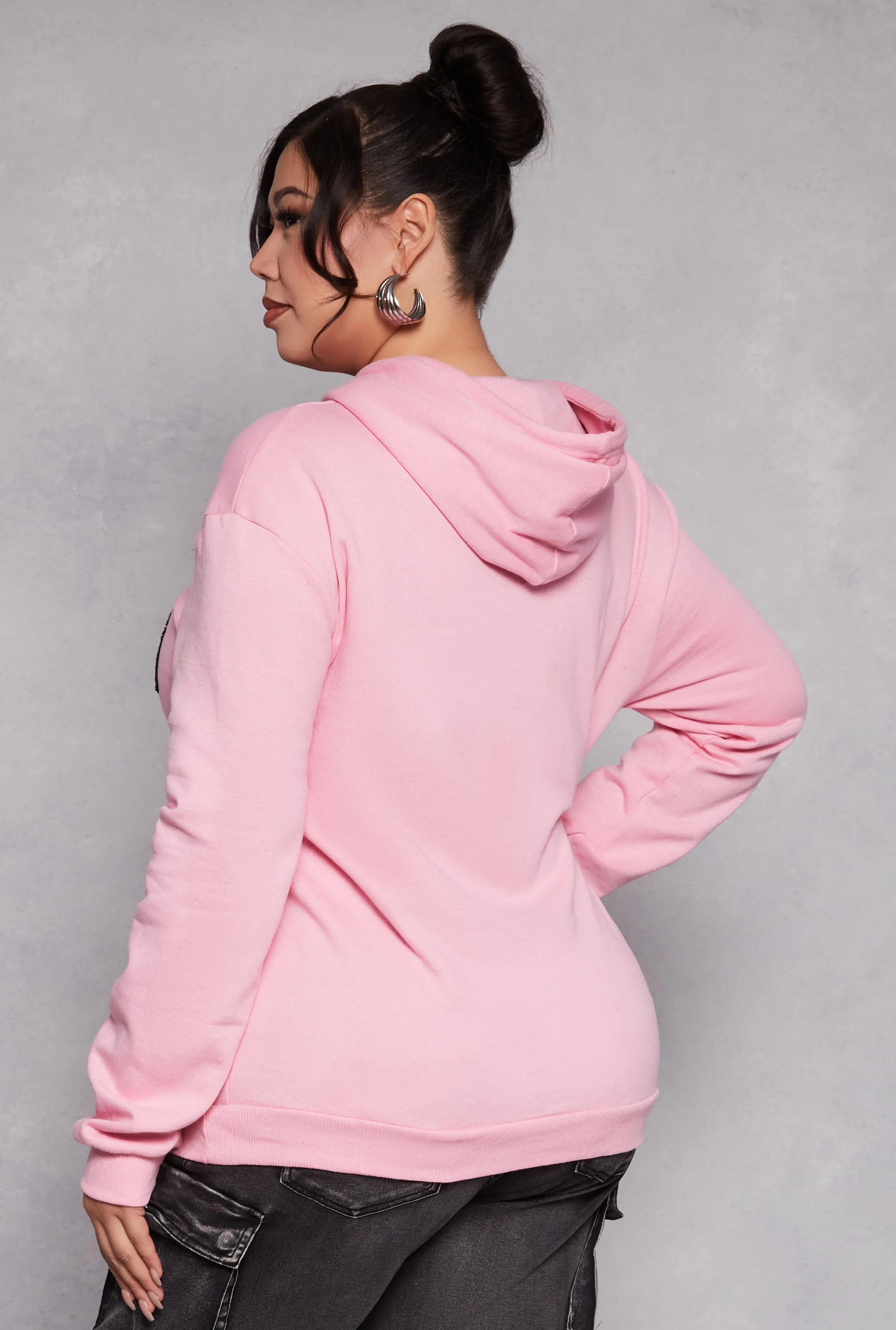 Plus Size New York Chenille Patch Hoodie sold by Rainbow product image thumbnail 3