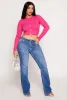 Rhinestone Heart Cut Out Crop Top sold by Rainbow
