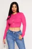 Rhinestone Heart Cut Out Crop Top sold by Rainbow