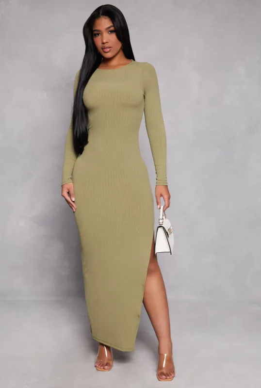 Haute Monde Side Slit Maxi Dress sold by Rainbow