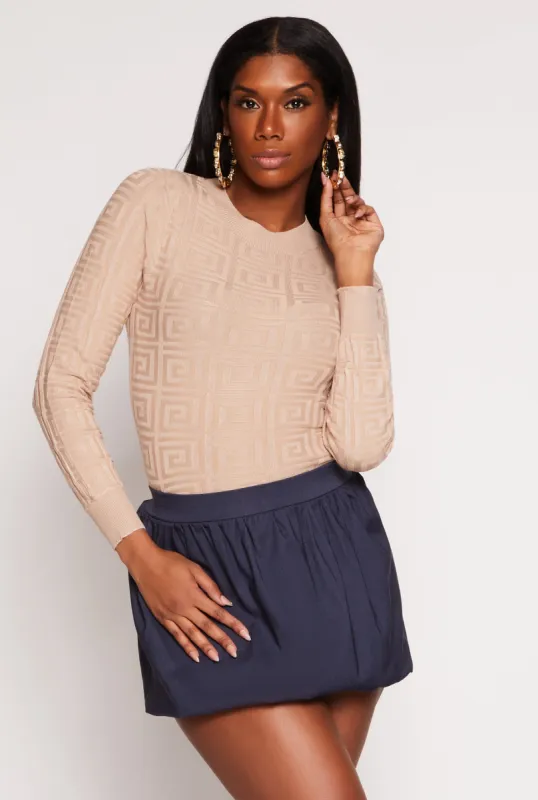 Greek Key Textured Knit Sweater sold by Rainbow