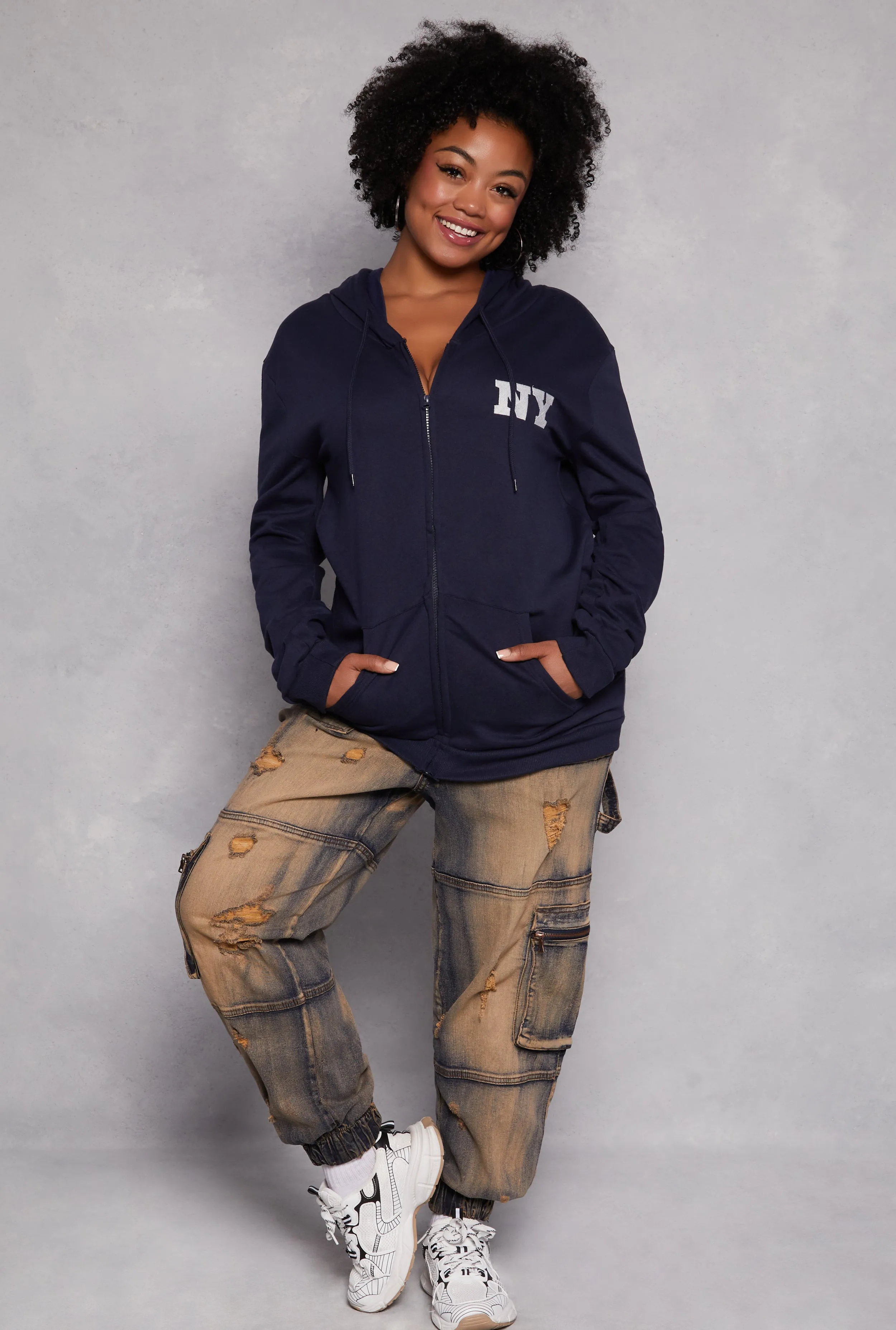 Plus Size New York City Zip Front Hoodie sold by Rainbow product image thumbnail 2