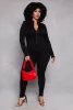 Plus Size Half Zip Long Sleeve Catsuit sold by Rainbow