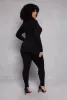 Plus Size Half Zip Long Sleeve Catsuit sold by Rainbow