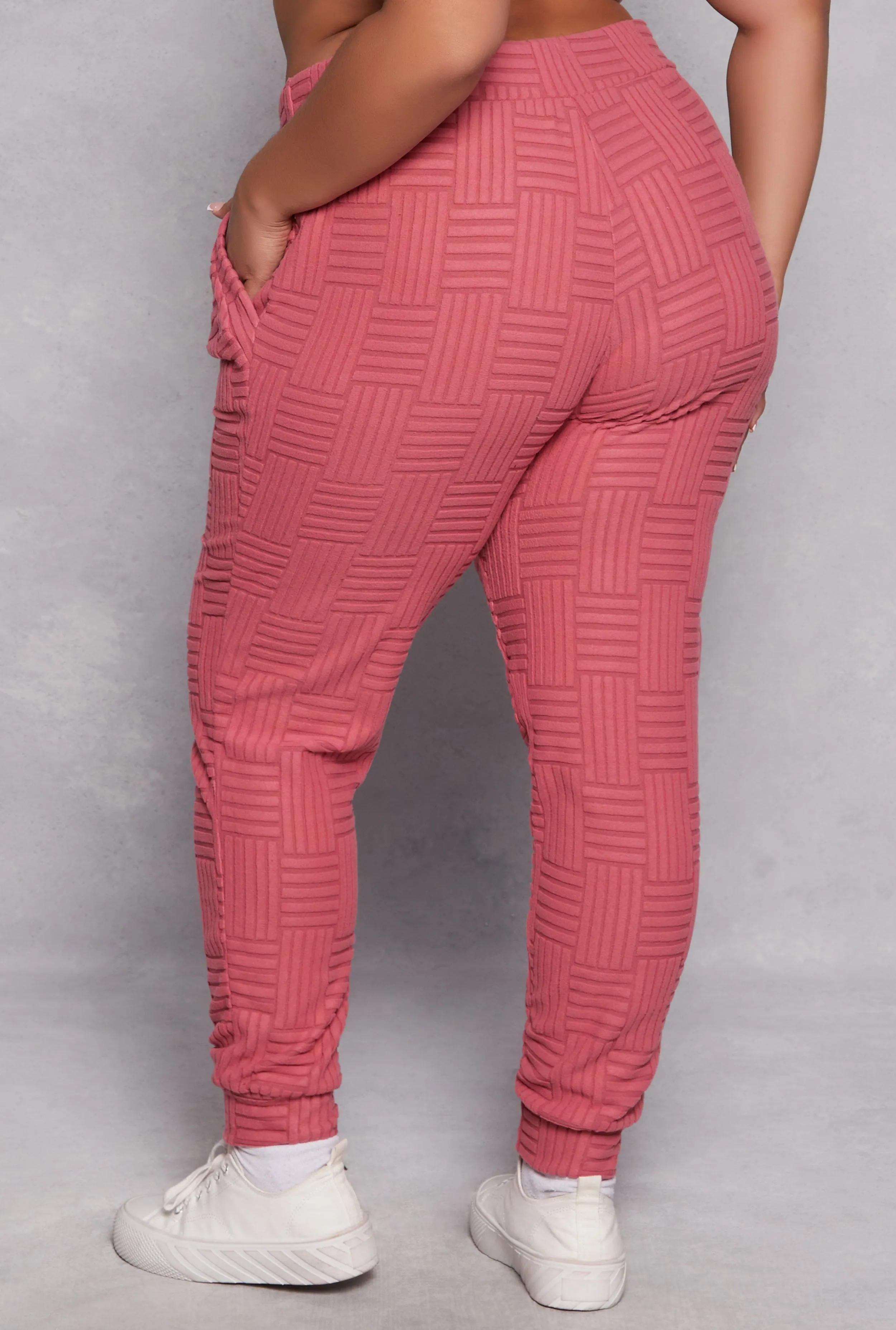 Plus Size Geometric Embossed Joggers sold by Rainbow product image thumbnail 3