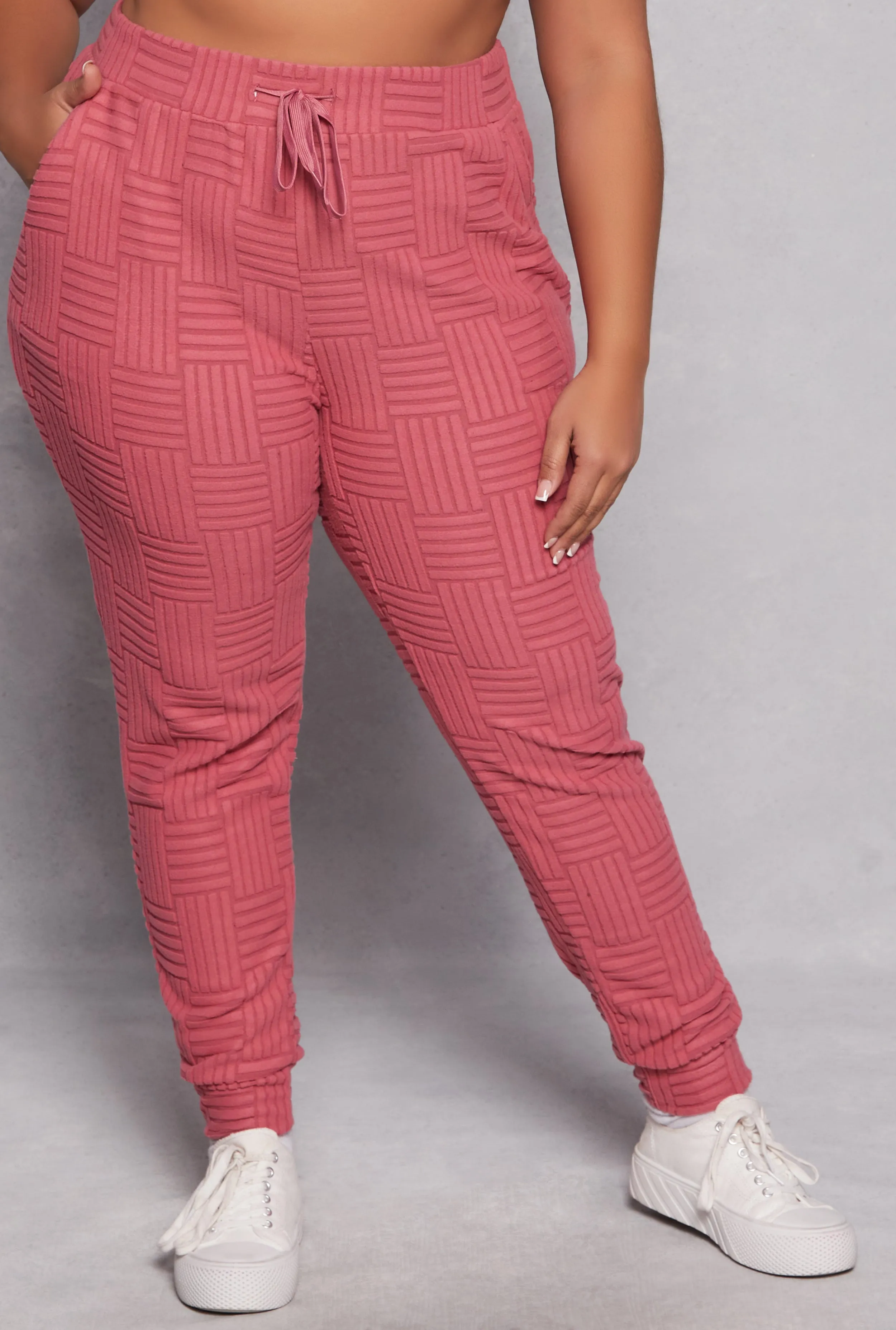 Plus Size Geometric Embossed Joggers sold by Rainbow product image thumbnail 2
