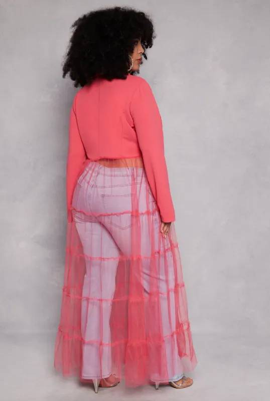 Plus Size Tiered Tulle Hem Blazer sold by Rainbow