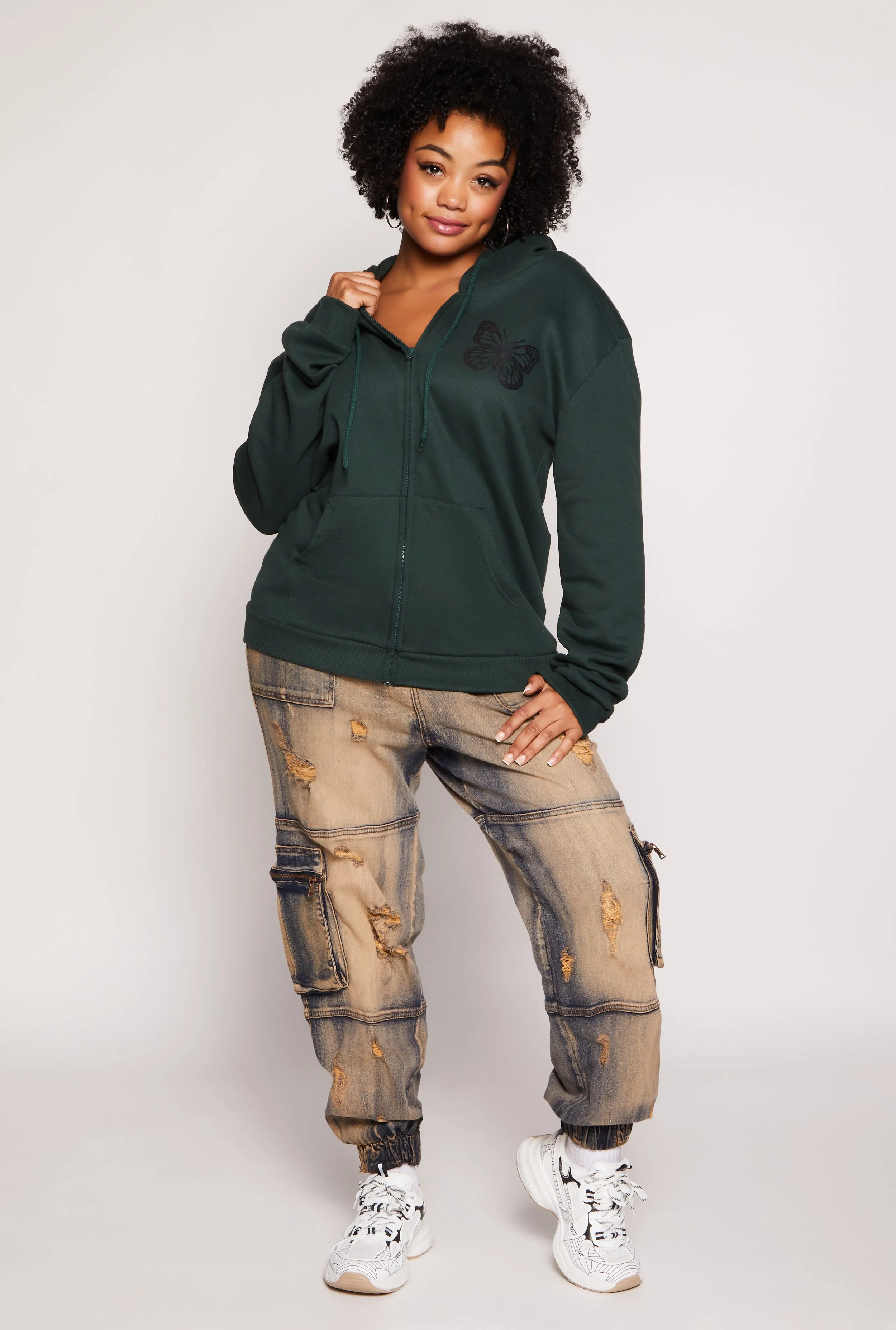 Plus Size Butterfly Kindness Graphic Hoodie sold by Rainbow product image thumbnail 2