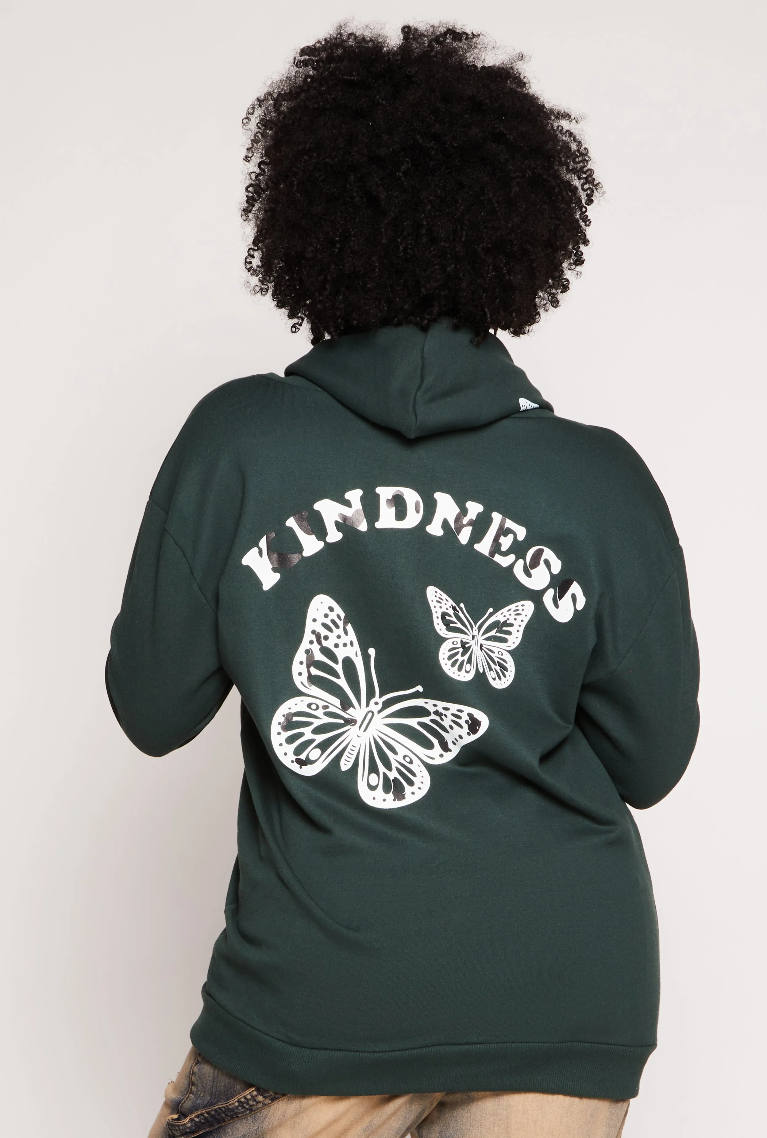 Plus Size Butterfly Kindness Graphic Hoodie sold by Rainbow product image thumbnail 3
