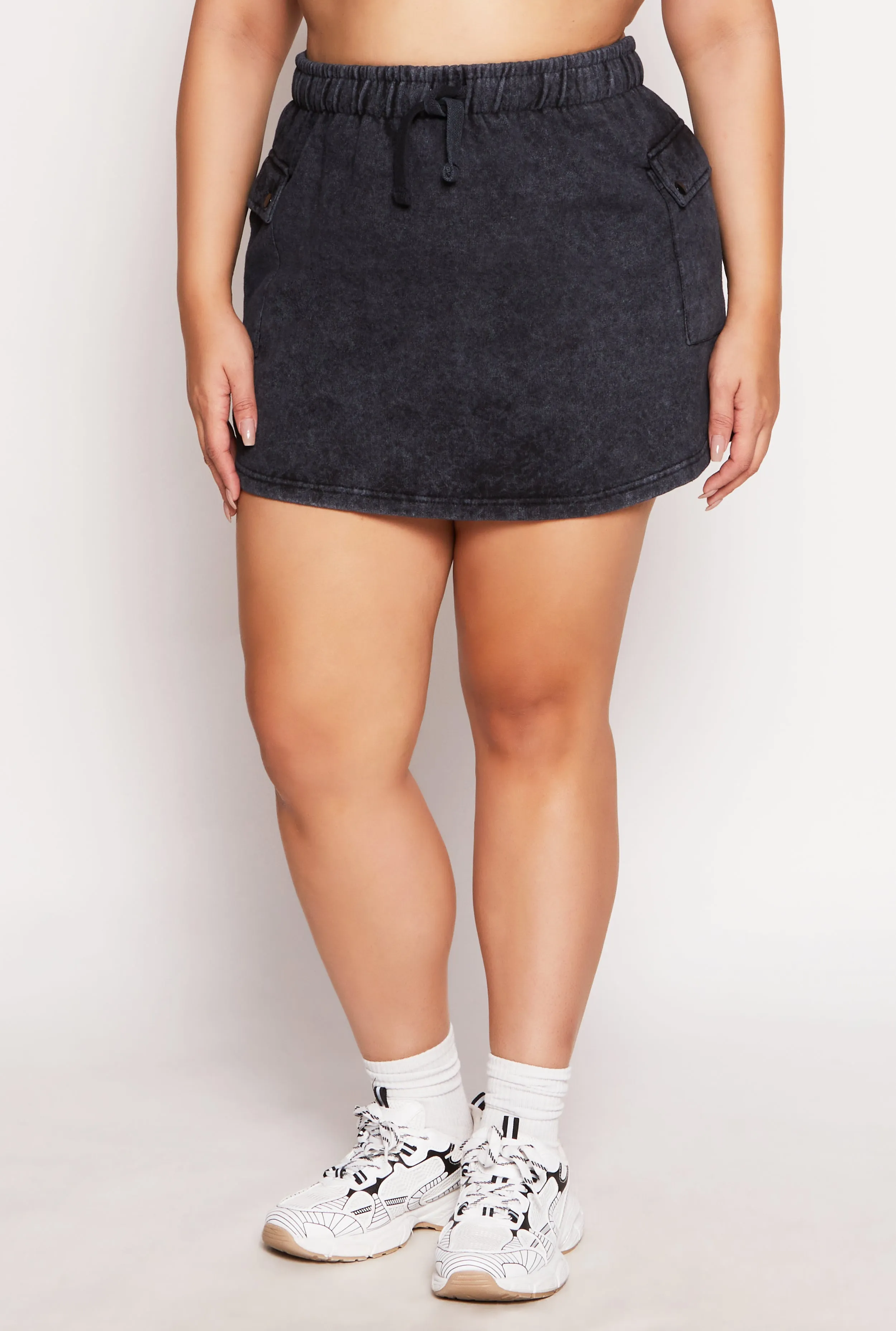 Plus Size Acid Wash Cargo Skirt sold by Rainbow product image thumbnail 2