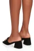 Square Pendant Open Toe Block Heel Mules sold by Rainbow