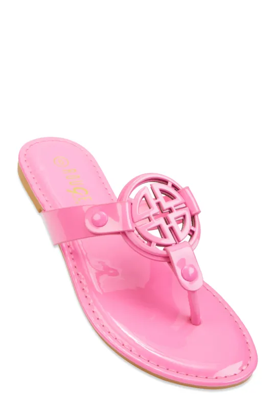 Geometric Pendant Thong Slide Sandals sold by Rainbow