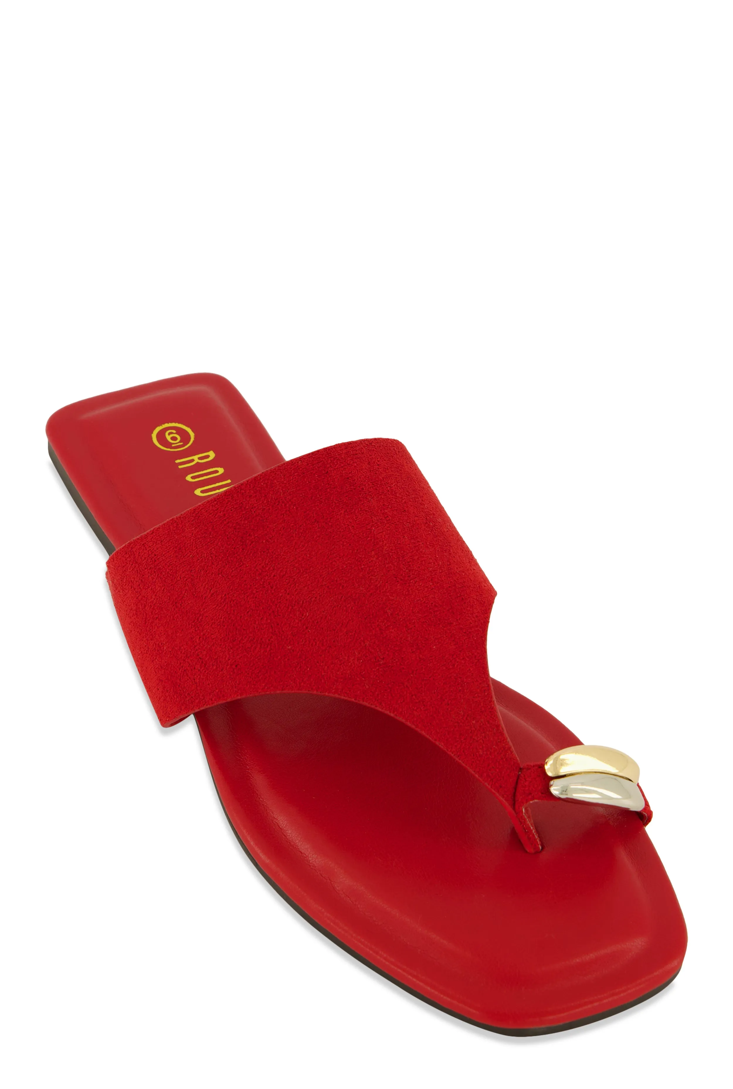 Metallic Toe Loop Detail Thong Slide Sandals sold by Rainbow