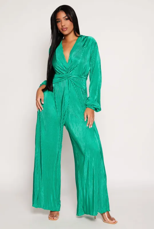 Plisse Twist Front Jumpsuit sold by Rainbow