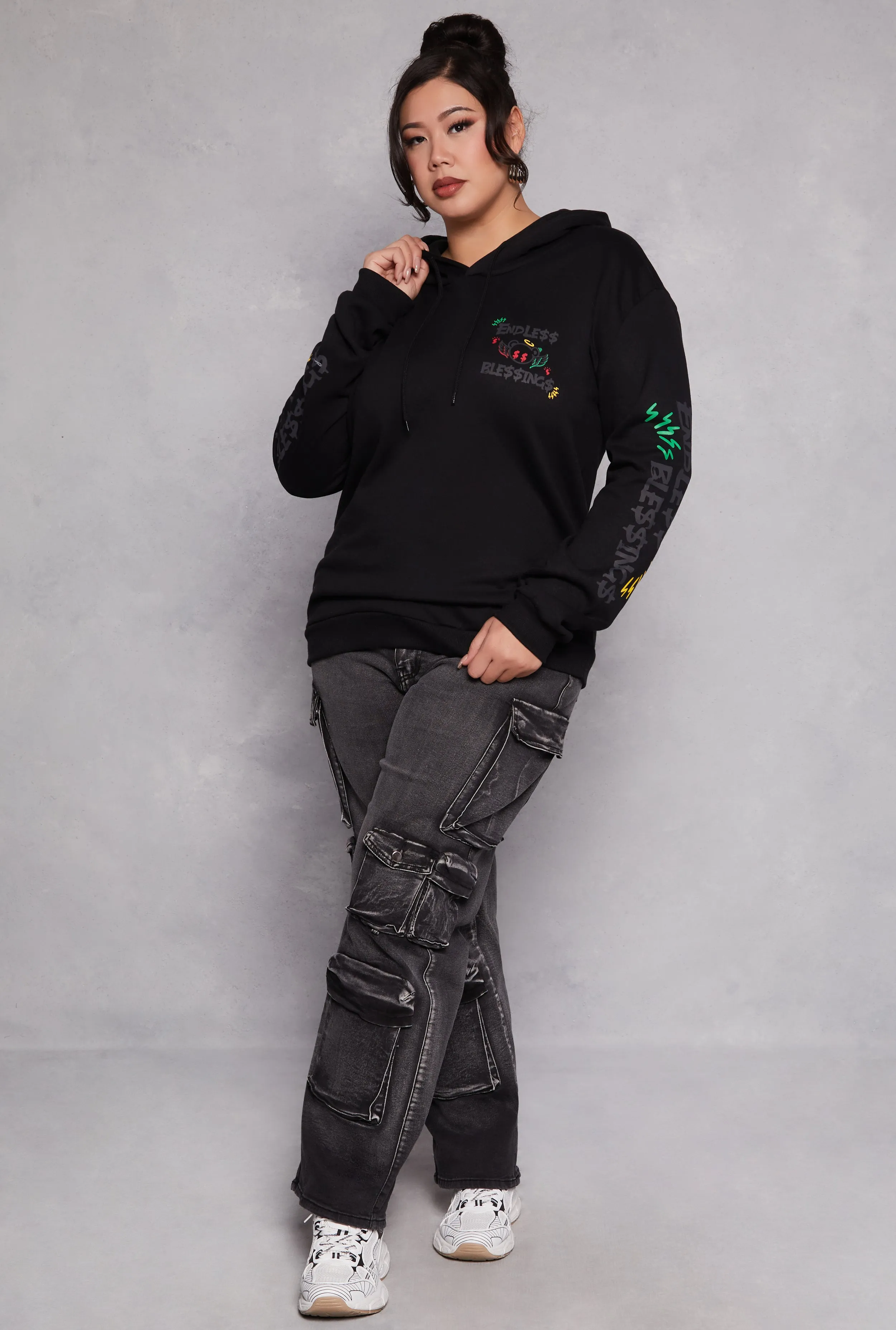 Plus Size Endless Blessings Graphic Pullover Hoodie sold by Rainbow product image thumbnail 2